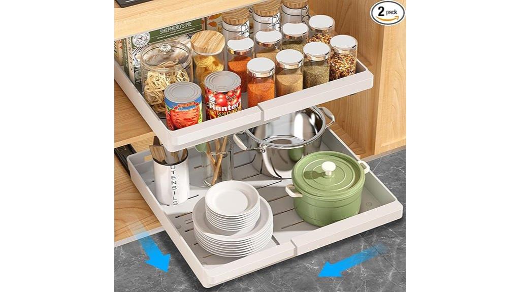 expandable sliding drawer organizers