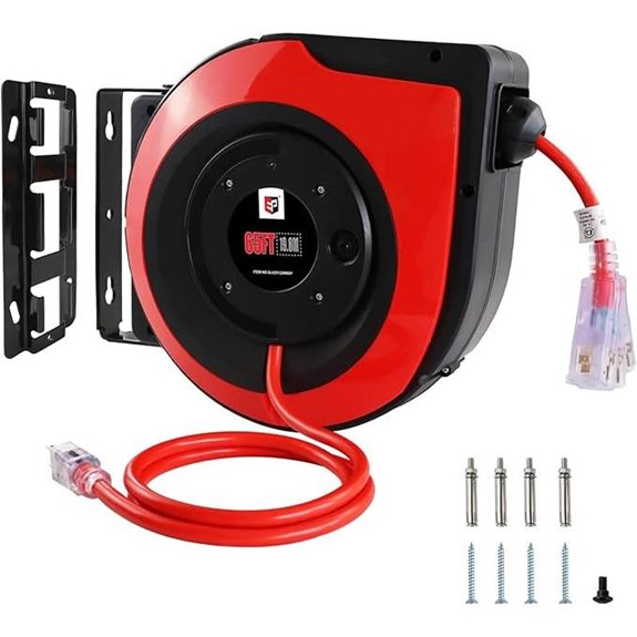EP 65-Foot Retractable Power Cord Reel with Outlets