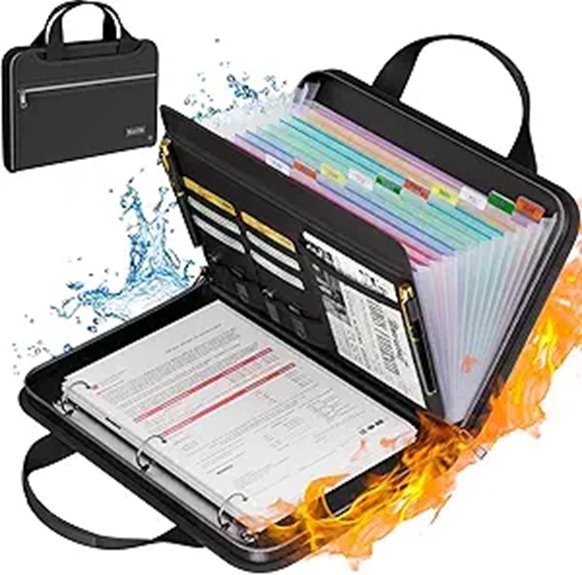 Tamfile Fireproof Accordion File Organizer with Handle