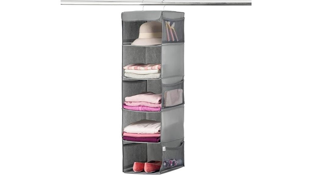 five shelf hanging closet organizer