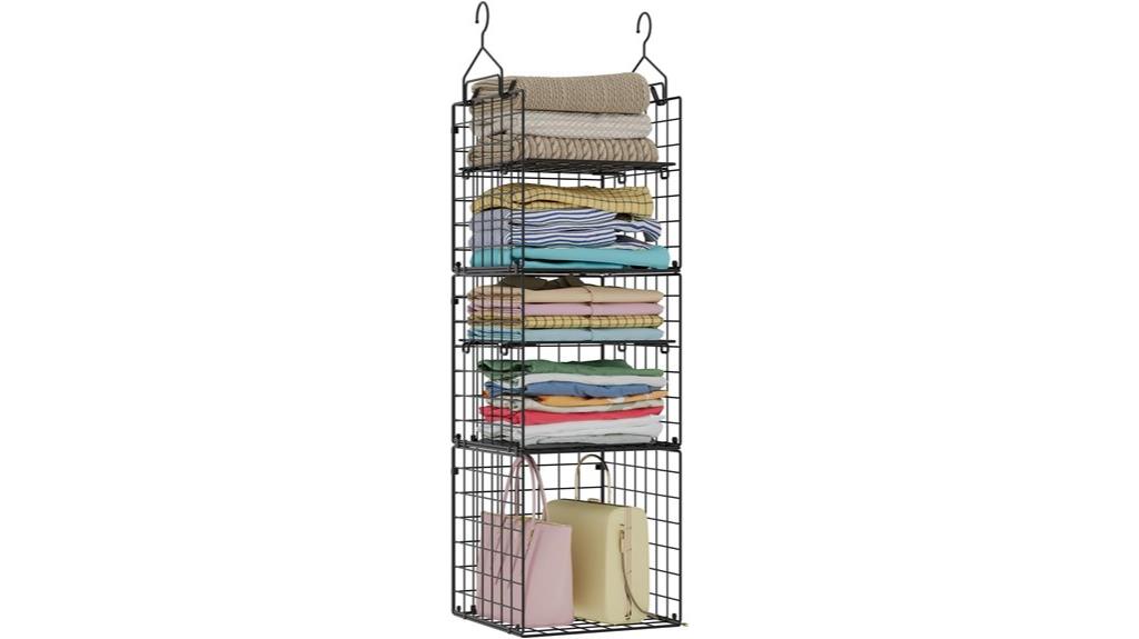 five tier collapsible closet organizer
