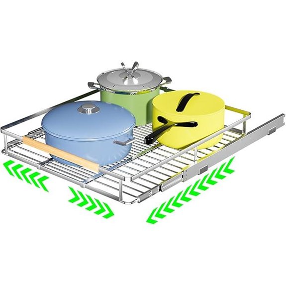 Adjustable Stainless Steel Pull-Out Cabinet Drawers