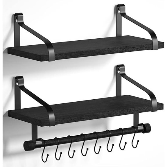 Love-KANKEI Floating Shelves with Towel Bar (Set of 2)