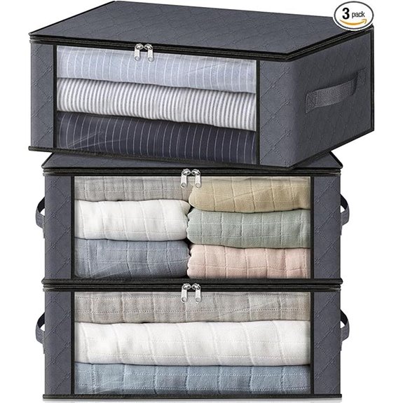 HomeHacks 3-Pack Foldable Clothes Storage Bags