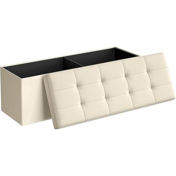 SONGMICS Mazie 43-Inch Folding Storage Ottoman