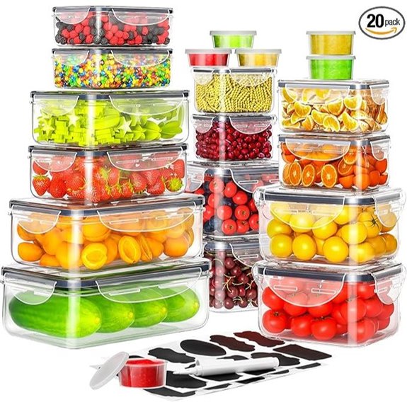 40 PCS Airtight Food Storage Containers with Lids