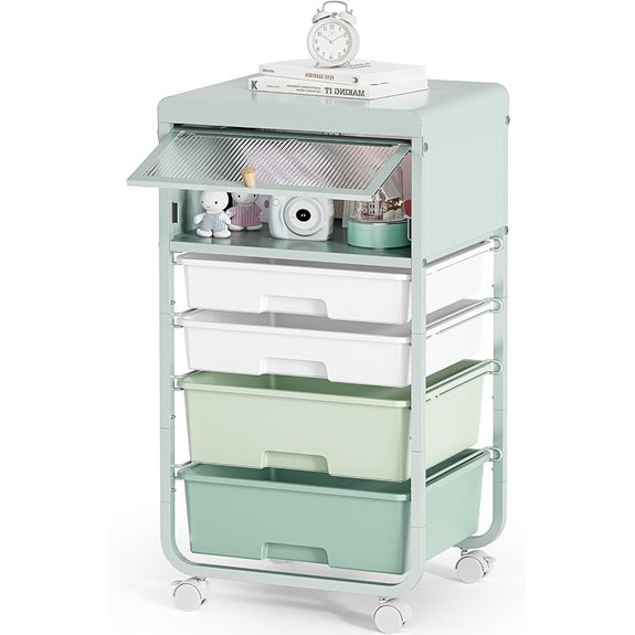 Utility Rolling Storage Cart with 4 Drawers