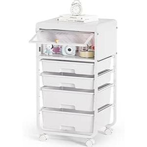 Utility Rolling Storage Cart with 4 Drawers
