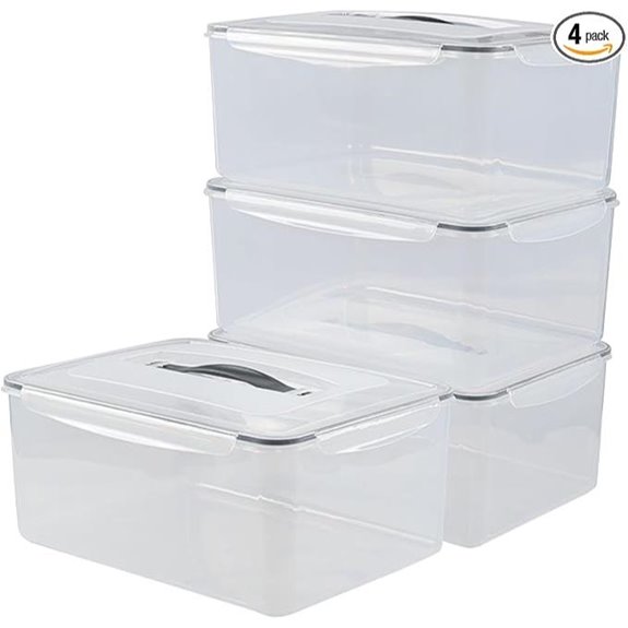 4 Pack Airtight Food Storage Containers with Sealing Lids