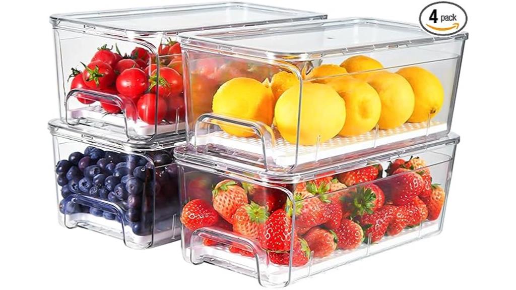 four pack fridge storage bins