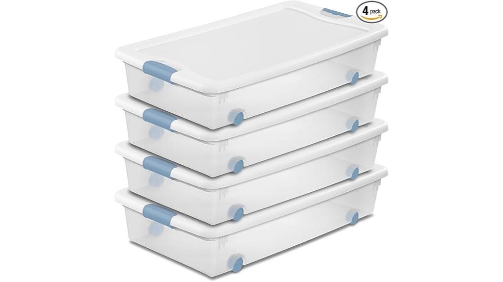 four pack latching storage boxes
