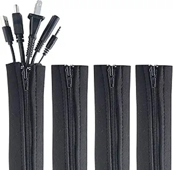 Wrap-It Zipper Cable Sleeve (4-Pack 24) for Cord Management