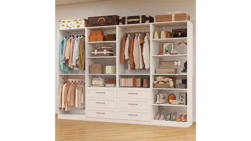 four set closet organization