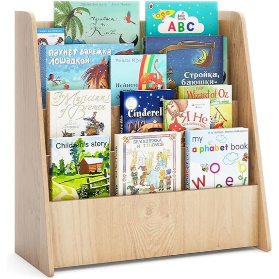 Costzon 4-Tier Kids Bookshelf with Deep Compartments