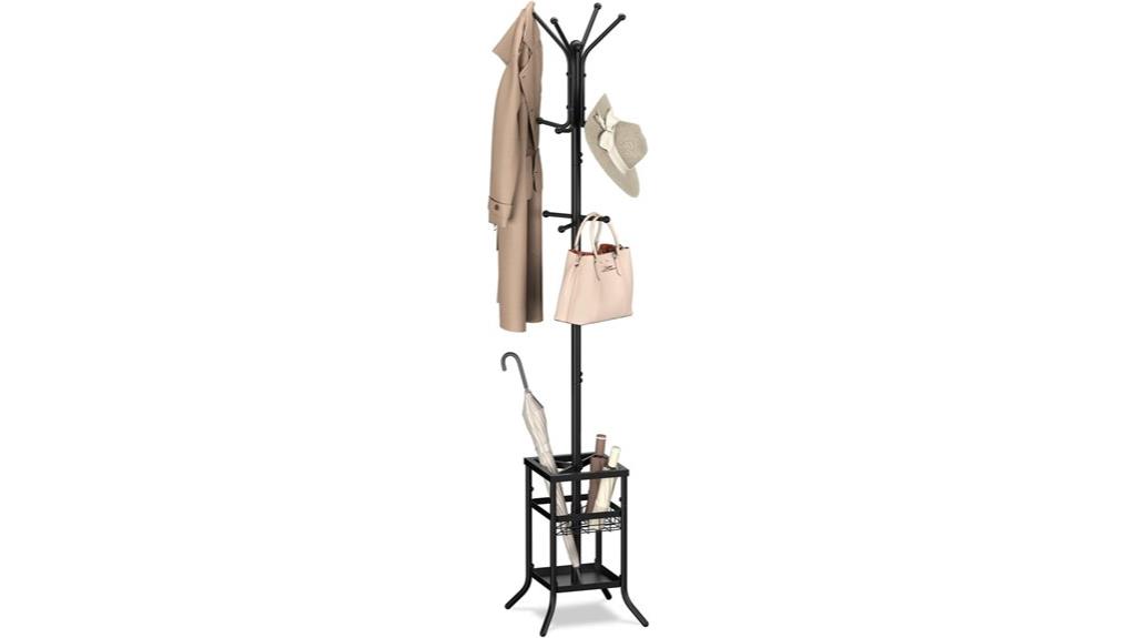 freestanding coat rack with umbrella