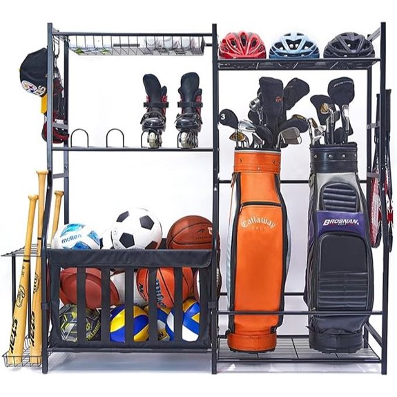 WALMANN Garage Sports & Ball Organizer with Baskets