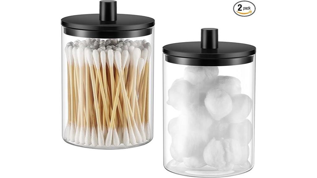 glass q tip dispenser set