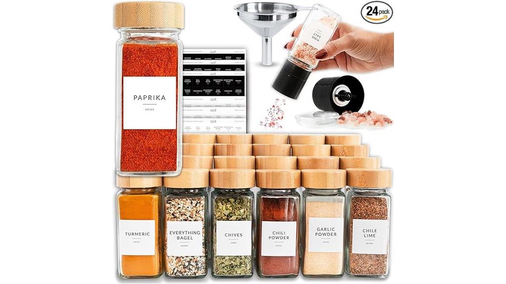 glass spice jar set