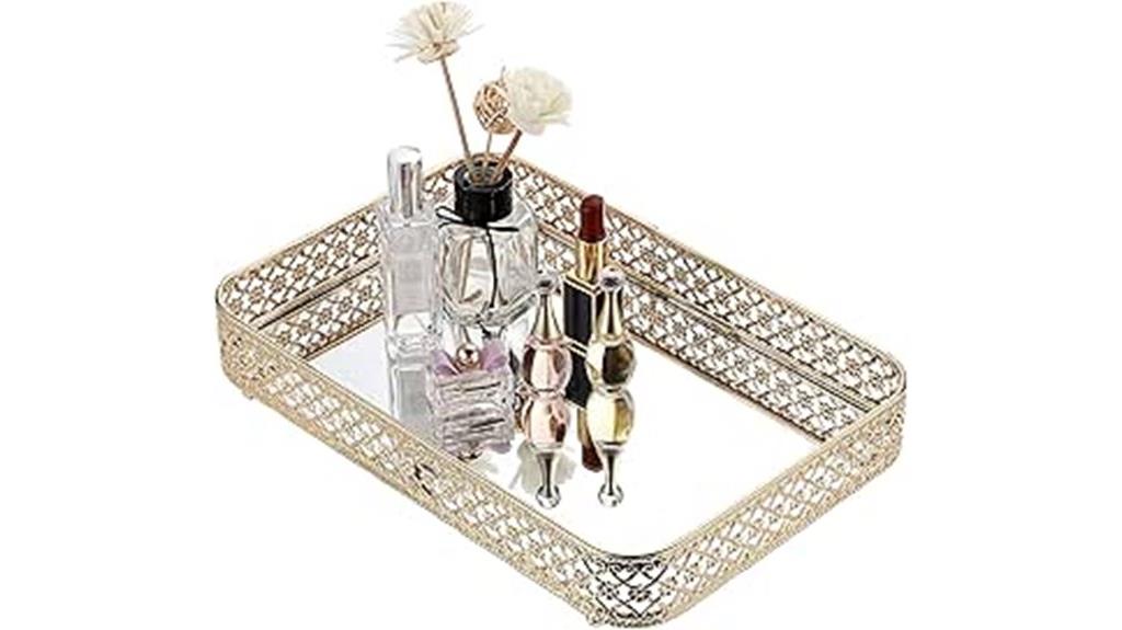 gold vanity jewelry organizer