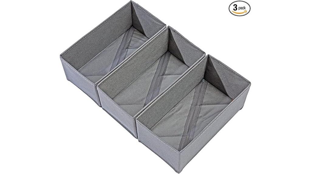 gray fabric sock organizers