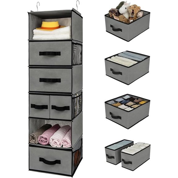 Granny Says Hanging Closet Organizer with Shelves and Pockets