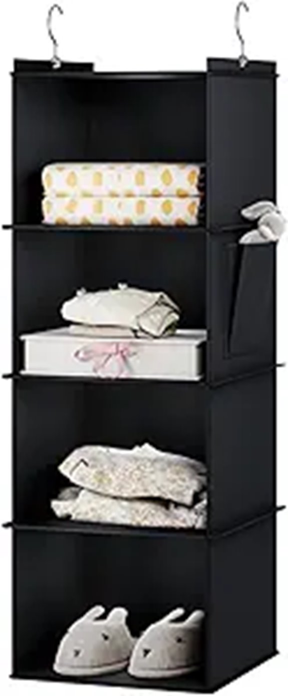 YOUDENOVA Hanging Closet Organizer with 4 Shelves