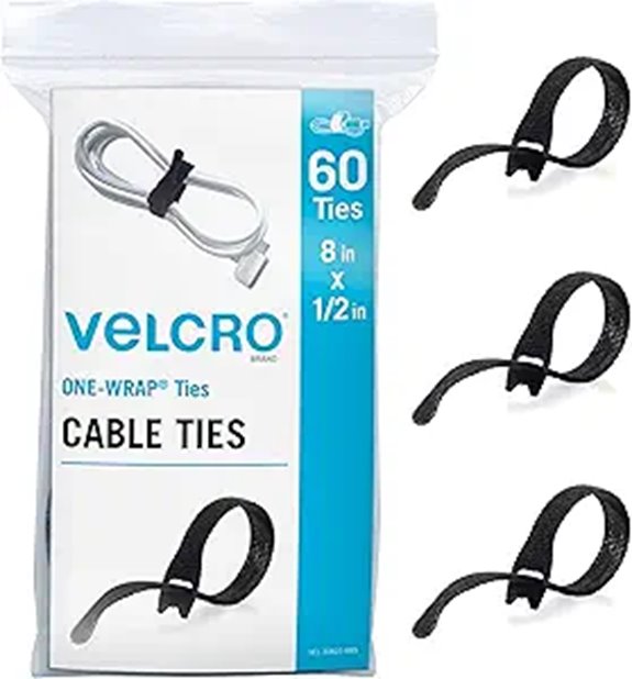 Velcro Heavy Duty Cable Ties 60-Pack Black