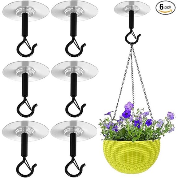 6 Pcs Heavy Duty Adhesive Ceiling Hooks