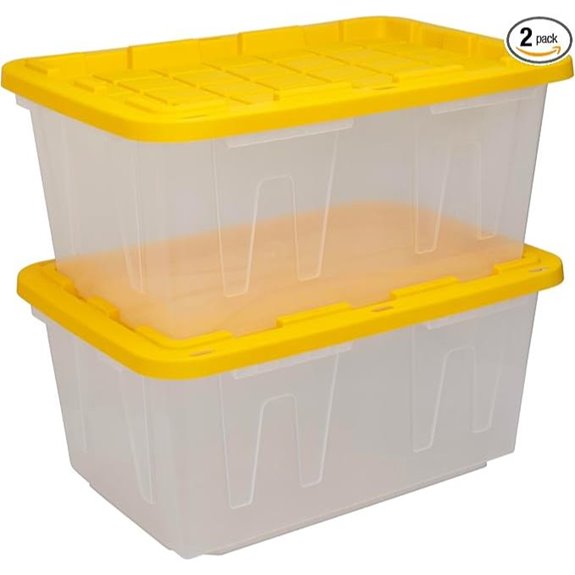 Heavy Duty Clear Storage Bins with Lids (2 Pack)