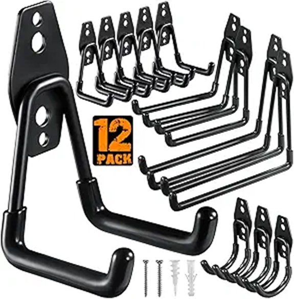 12 Pack Heavy Duty Steel Garage Hooks