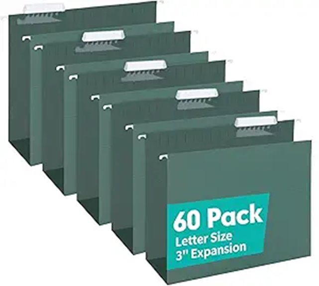 HERKKA 60 Pack Heavy Duty Hanging File Folders