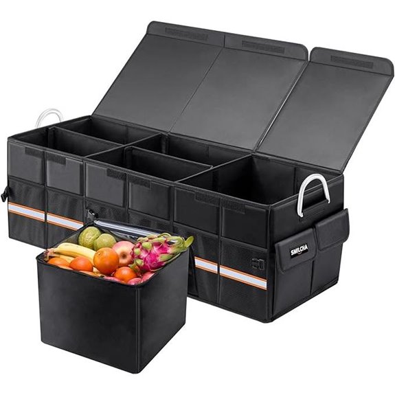 Heavy-Duty 100L Foldable Car Trunk Organizer with Cooler