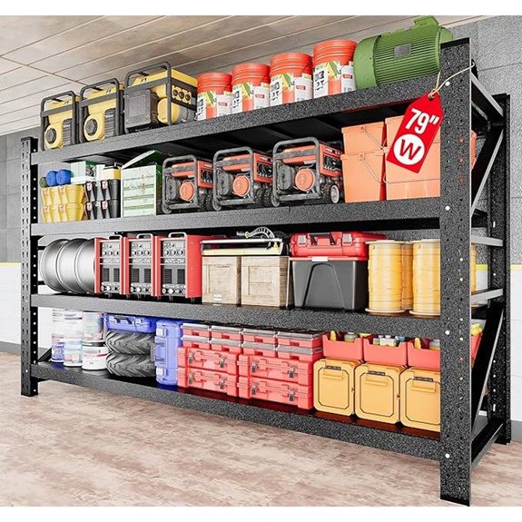 Heavy Duty Metal Garage Shelving 79 Wide & Deep
