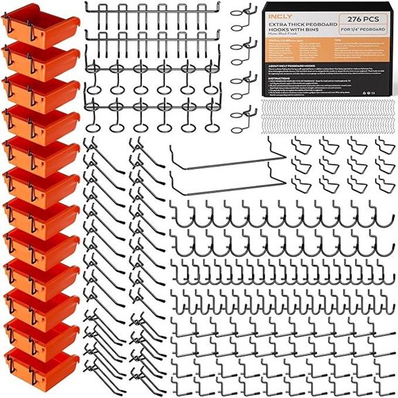 INCLY 276PCS Heavy Duty Pegboard Organizer Kit