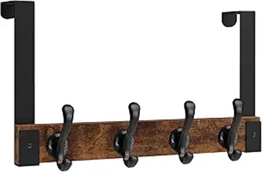Homode Over Door Hooks - Heavy Duty Rustic Brown Black