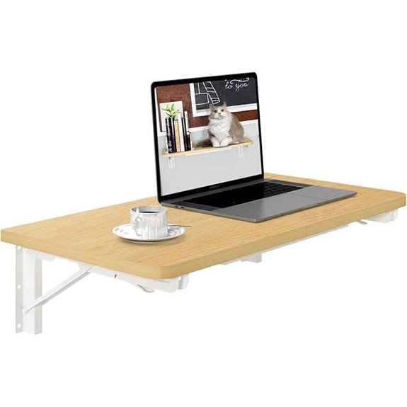 TEAMIX Wall-Mounted Folding Table with Heavy-Duty Brackets