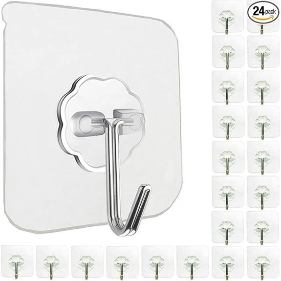 24 Pack Heavy Duty Waterproof Adhesive Hooks