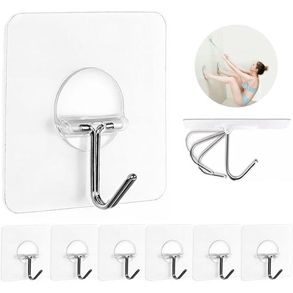 JINSHUNFA Heavy Duty Waterproof Adhesive Wall Hooks (8 Pack)