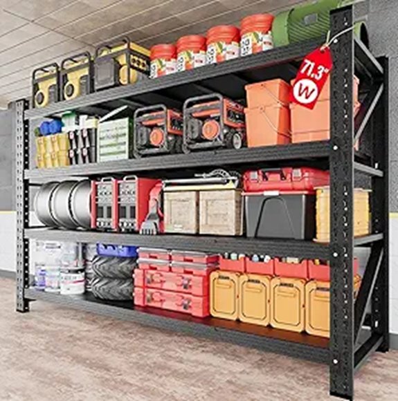 Heavy Duty Garage Shelving Units 71.3 Wide