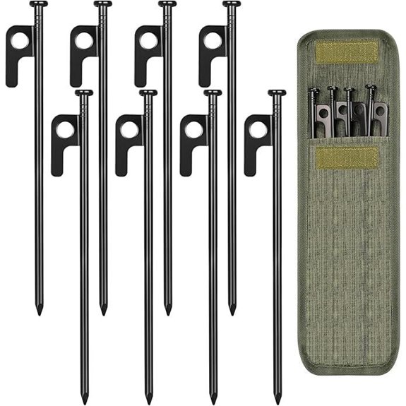 Heavy Duty Forged Steel Tent Stakes (8/16/32 Pack)