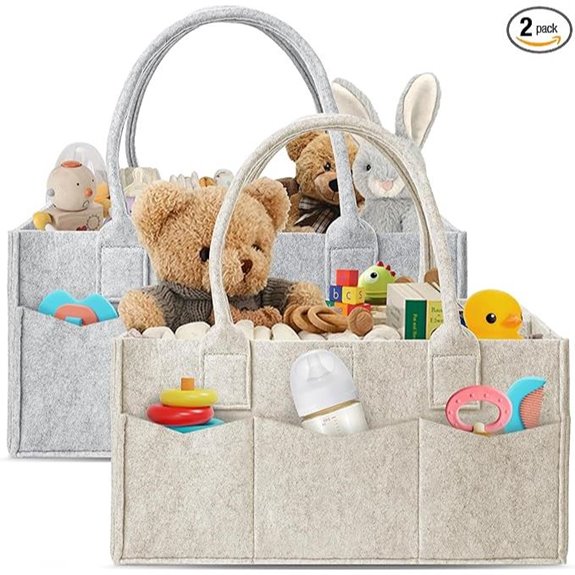 HIPHOP PANDA 2-Pack Diaper Caddy Organizer Set