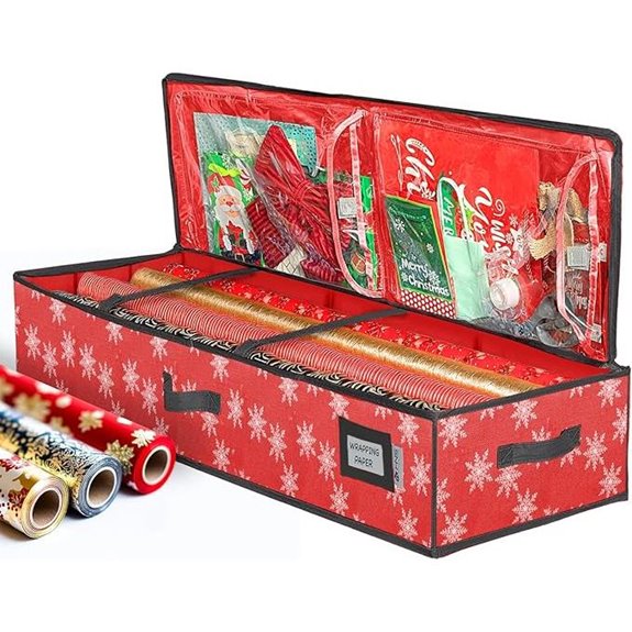 HOLDN' Storage Wrapping Paper Container with Pockets