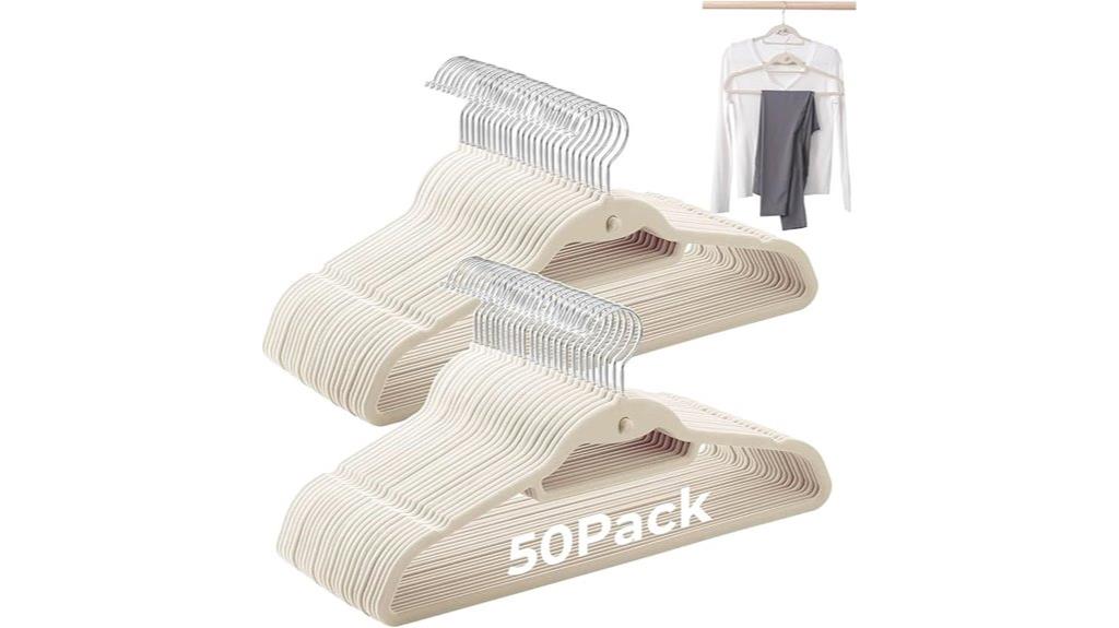 ivory velvet non slip hangers