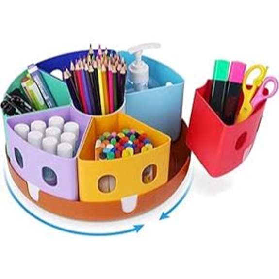 GAMENOTE Rotating Art Supplies Organizer for Kids Desk