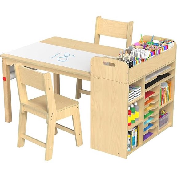 GDLF Kids Art Table & Chairs Set with Storage