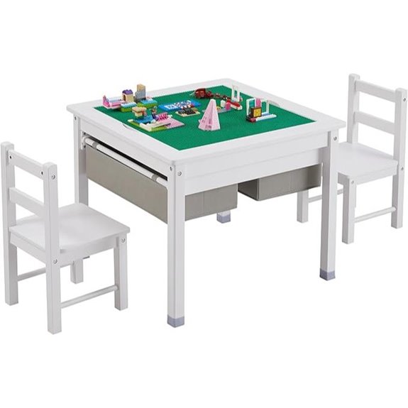 3-in-1 Kids Construction Play Table & Chairs Set