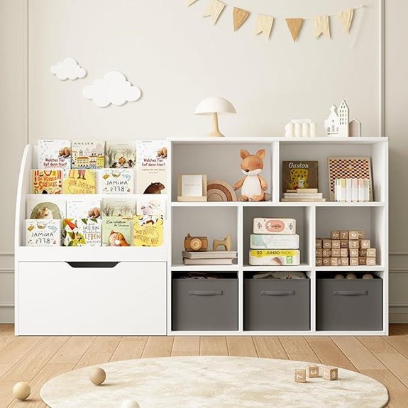 Kids Toy Storage Organizer with Cubbies and Bins