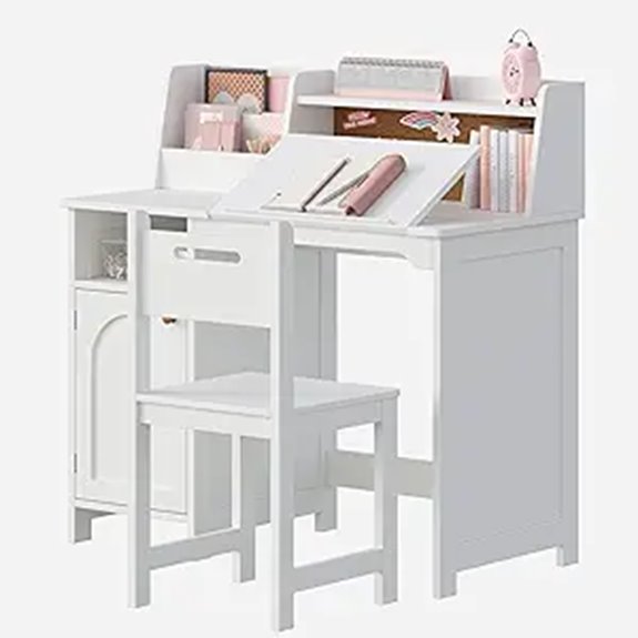 Treocho Kids Study Desk & Chair Set with Storage