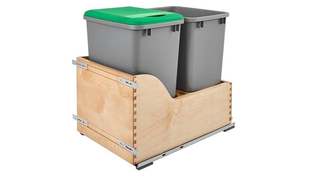 kitchen cabinet trash pullouts