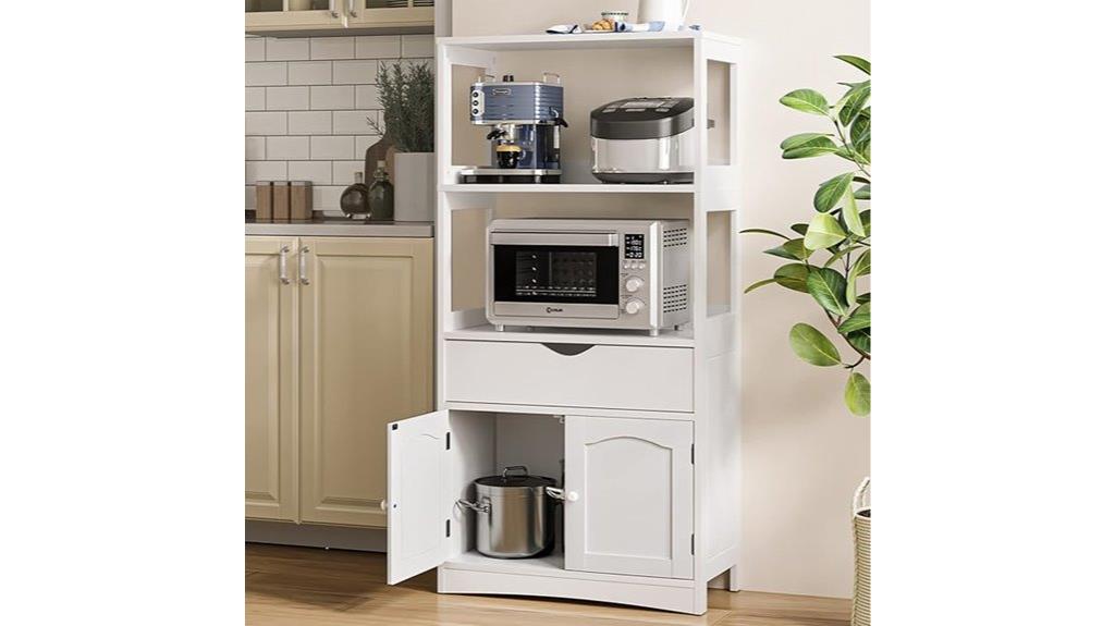 kitchen storage with shelves